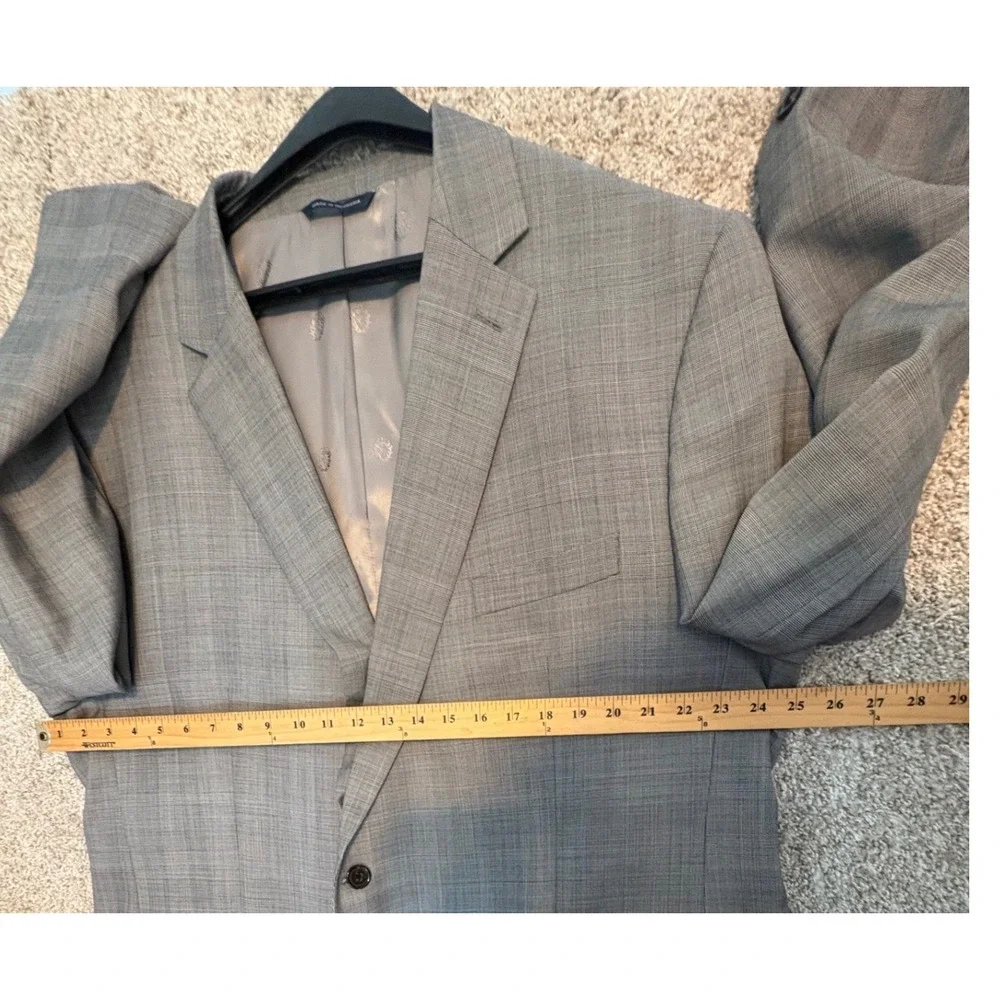 Ralph Lauren Blazer Sport Coat Mens 46R‎ Gray Glen Plaid Two Button Jacket